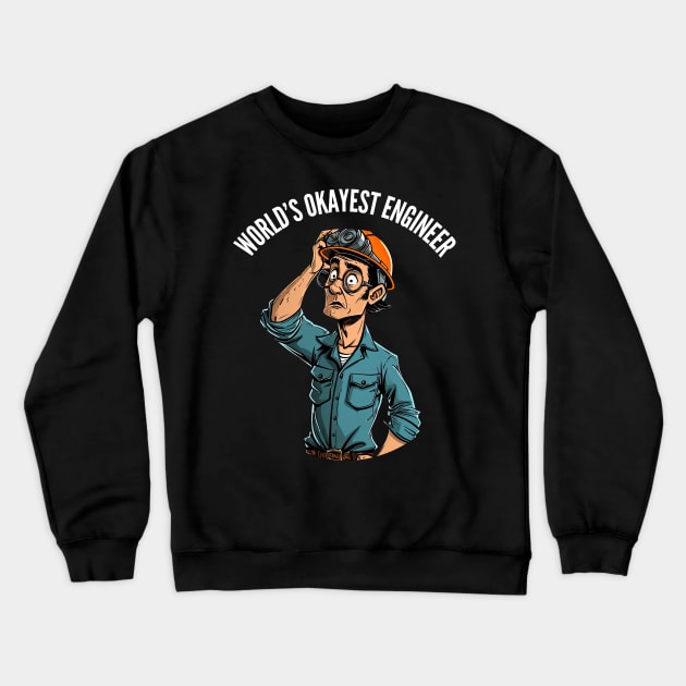 World's Okayest Construction Engineer v1 (round) Crewneck Sweatshirt by AI-datamancer